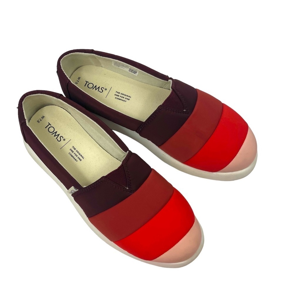 Toms Alpargata Mallow Damen Slip On Shoes Women's Size 7.5 Red Toms Colorful